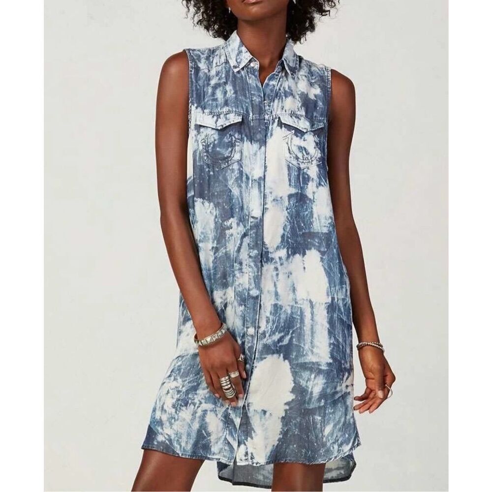 True Religion Denim Sleeveless Shirt Dress Size M